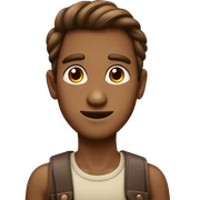 adolencente con pelo marron y ojos grandes sticker