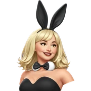 blonde girl with rabbit ears sticker