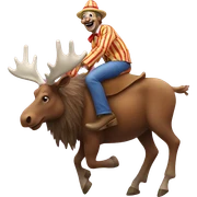Clown riding moose sticker