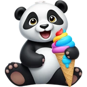 Panda eating ice cream sticker