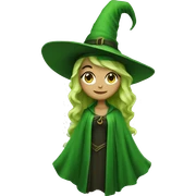 green beautiful witch sticker
