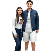 happy girl and boy outdoors sticker
