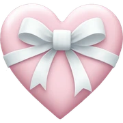 Pastel pink heart with white bow sticker