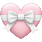 Pastel pink heart with white bow sticker