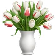 White bouquet of tulips sticker