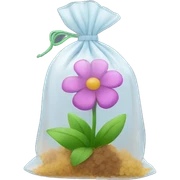 Small clear bag of flower sticker