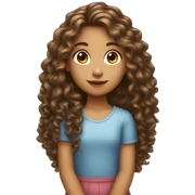A little girl with very long curly hair sticker