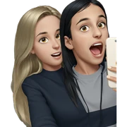 selfie with blonde and black hair sticker