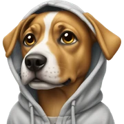 dog wearing a hoodie sticker