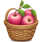 Pink apple basket sticker