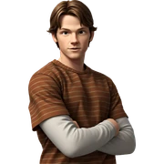 brown haired boy posing casually sticker