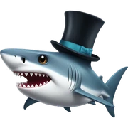 Shark with a top hat sticker