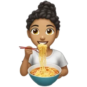 Lightskin girl eating ramen  sticker