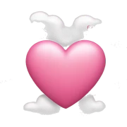 pink heart + cloud sticker