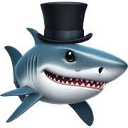 Shark with a top hat sticker