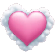 pink heart + cloud sticker