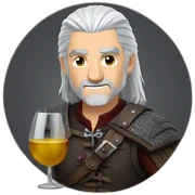 Geralt of Rivia with wine  sticker