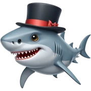Shark with a top hat sticker