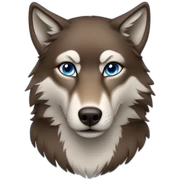 Brown female wolf blue eyes  sticker