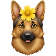German Shepherd flower yellow  sticker