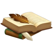 book and quill sticker