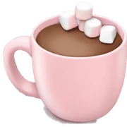 Light Pink mug of hot chocolate with marshmallows  sticker