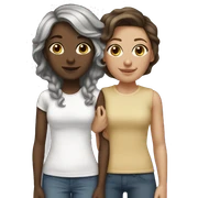 White Lesbian couple brunette hair  sticker