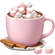 Light Pink mug of hot chocolate with marshmallows  sticker