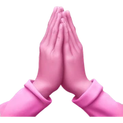 Pink praying hands sticker