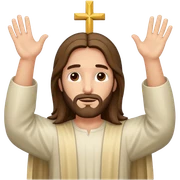 Jesus with hallelujah celebration HANDSS sticker