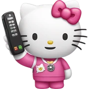 Hello kitty holding a phone  sticker