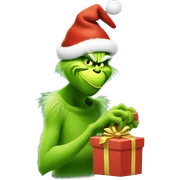 Grinch stealing Christmas gifts sticker
