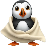 Cute puffin with blanket  sticker