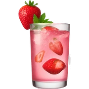 Pink gin with strawberry sticker