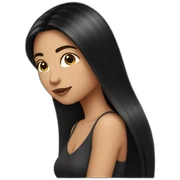 girl long black straigh hair sticker