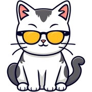 Cat with sunglasses sticker