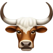 bull, Texas Longhorn with brown and white face, long long long long horns sticker