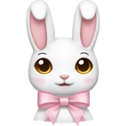 White banny and light pink bow sticker