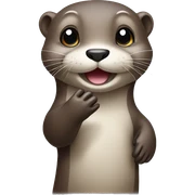 a cute otter with its hand raised sticker
