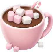 Light Pink mug of hot chocolate with marshmallows  sticker