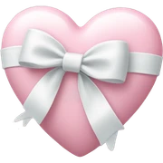 Pastel pink heart with white bow sticker