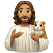 jesus holding a hamster sticker
