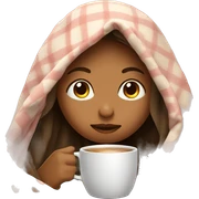 girl inside a blanket sipping coffee eyes closed sticker