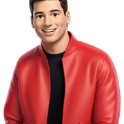 smiling boy in red jacket sticker