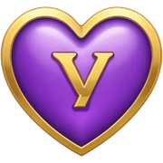 The golden Letter “y” inside a Purple Heart sticker