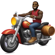 Lebron James riding motorcycle sticker