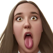 girl with tongue piercing portrait sticker