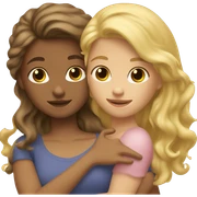One girl withe brown wavy hair hugging another girl with blonde hair sticker