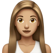 Beautiful woman, straight long light brown hair, brown eyes, christmas sticker