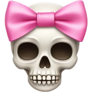 Skull with a pink bow sticker